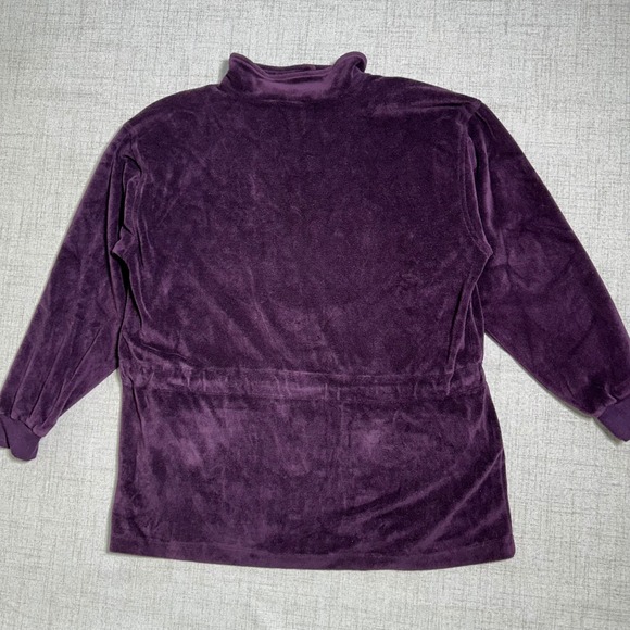Vintage Velvet Jacket‎ Full Zip Drawstring Waist Purple Size M  SK Sport *READ - Picture 2 of 7